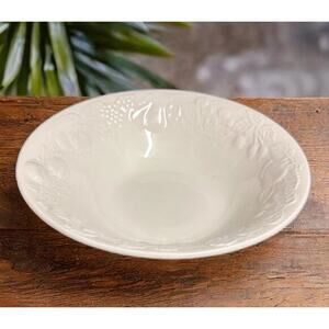 Gibson China Embossed Fruit Bowl Off-White 10 1/8” Ceramic Serving Dish
